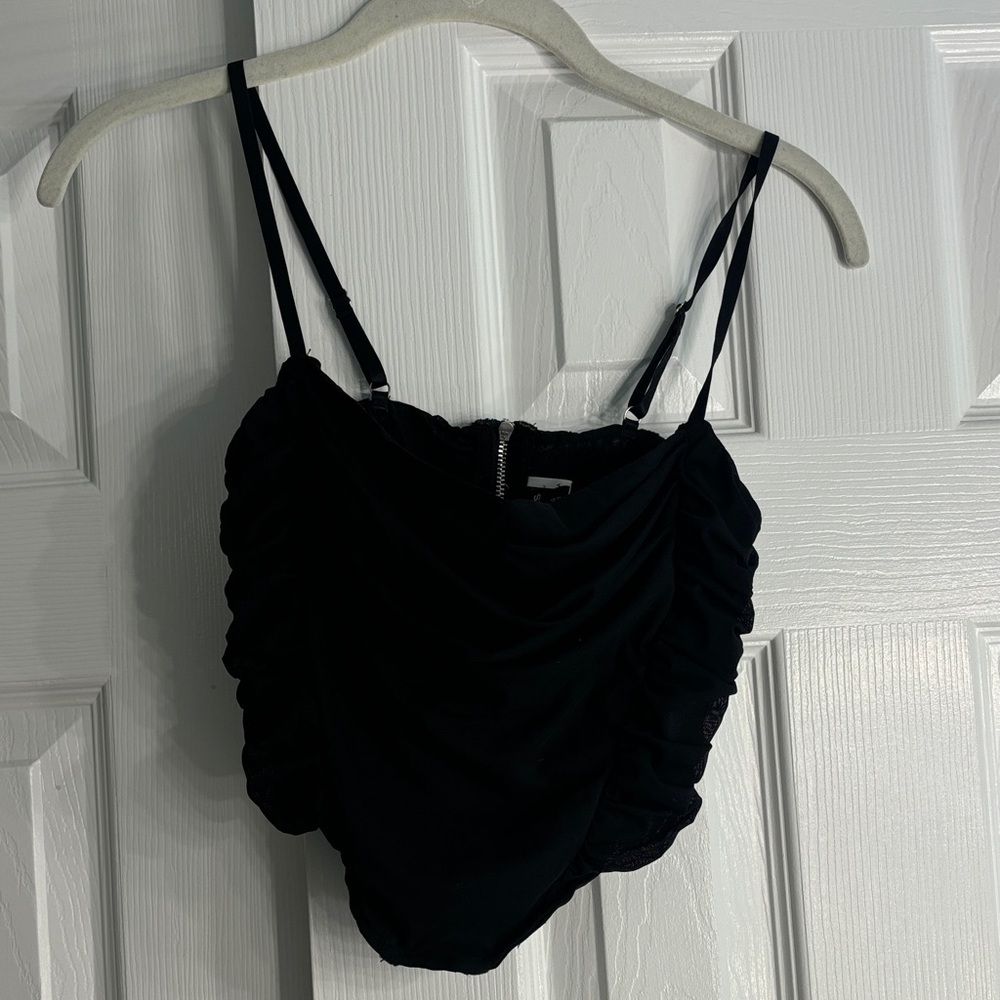 Black Ruched Women's Top